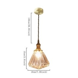 Pendellampa I Klar Diamant Med Ribbad Glas