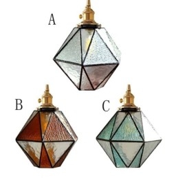 Geometriskt Färgat Glas Farmhouse Pendellampa