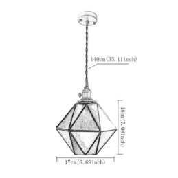 Geometriskt Färgat Glas Farmhouse Pendellampa