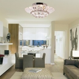 Modernt Semi Flush Mount I Kristallfunktion
