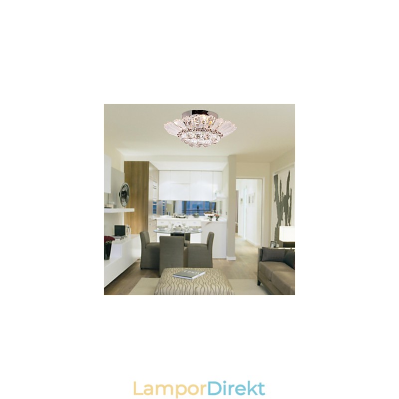 Modernt Semi Flush Mount I Kristallfunktion