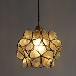 Nordic Creative Pendellampa Glas Hembelysning Kronbladsform Lampa Sänglampa