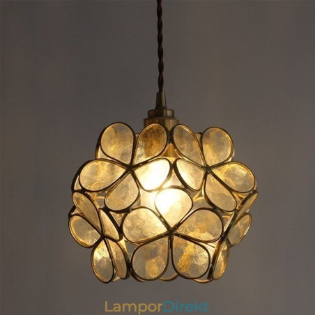Nordic Creative Pendellampa Glas Hembelysning Kronbladsform Lampa Sänglampa Nordic Creative Pendellampa Glas Hembelysning Kronbladsform Lampa Sänglampa