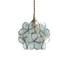 Nordic Creative Pendellampa Glas Hembelysning Kronbladsform Lampa Sänglampa