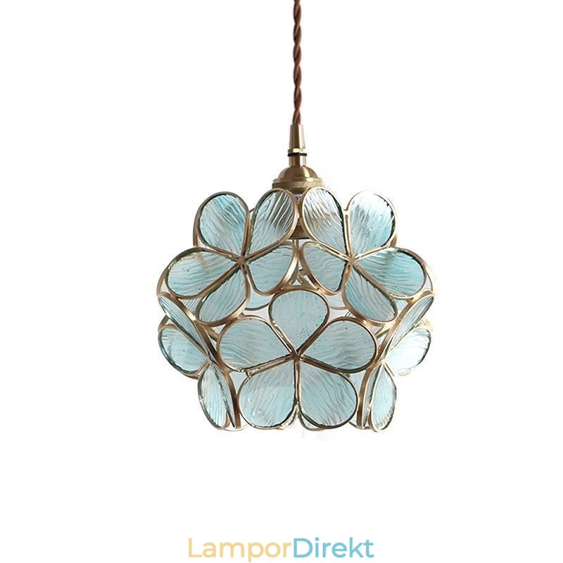Nordic Creative Pendellampa Glas Hembelysning Kronbladsform Lampa Sänglampa