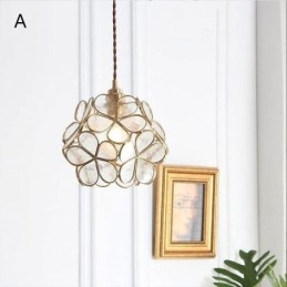 Nordic Creative Pendellampa Glas Hembelysning Kronbladsform Lampa Sänglampa