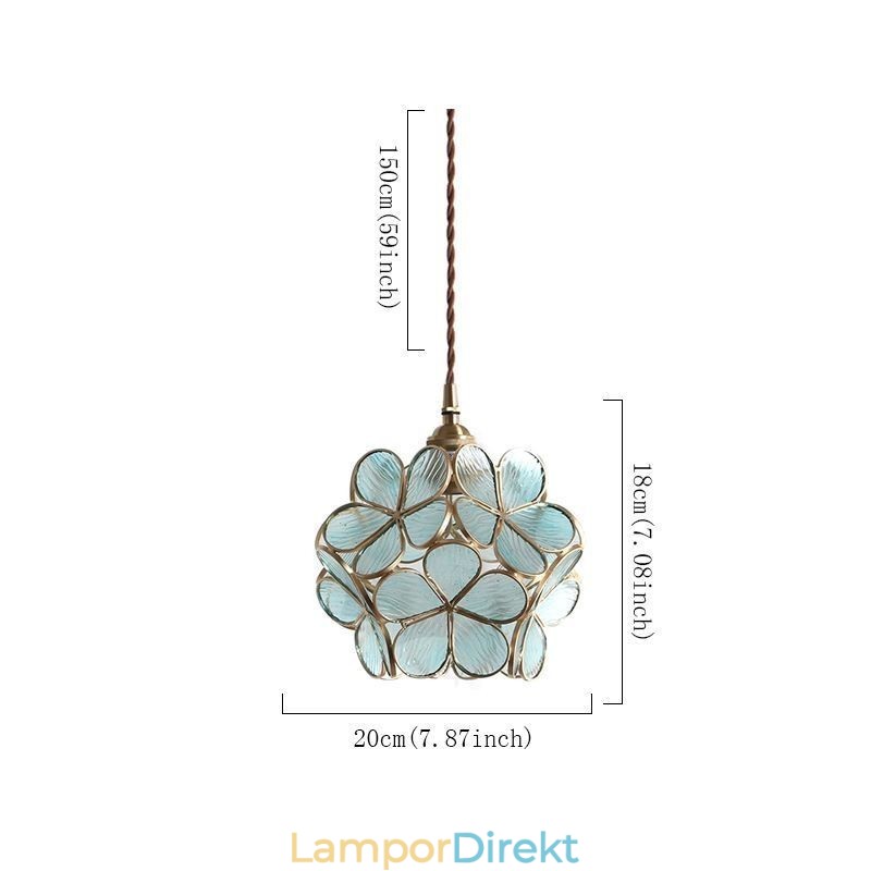 Nordic Creative Pendellampa Glas Hembelysning Kronbladsform Lampa Sänglampa