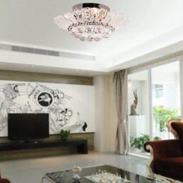 Modernt Semi Flush Mount I Kristallfunktion