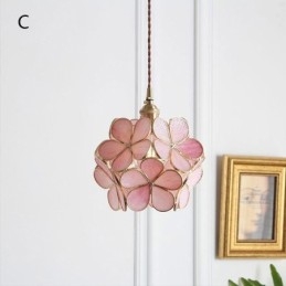 Nordic Creative Pendellampa Glas Hembelysning Kronbladsform Lampa Sänglampa