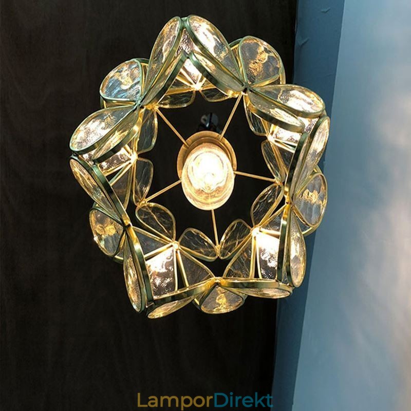 Nordic Creative Pendellampa Glas Hembelysning Kronbladsform Lampa Sänglampa