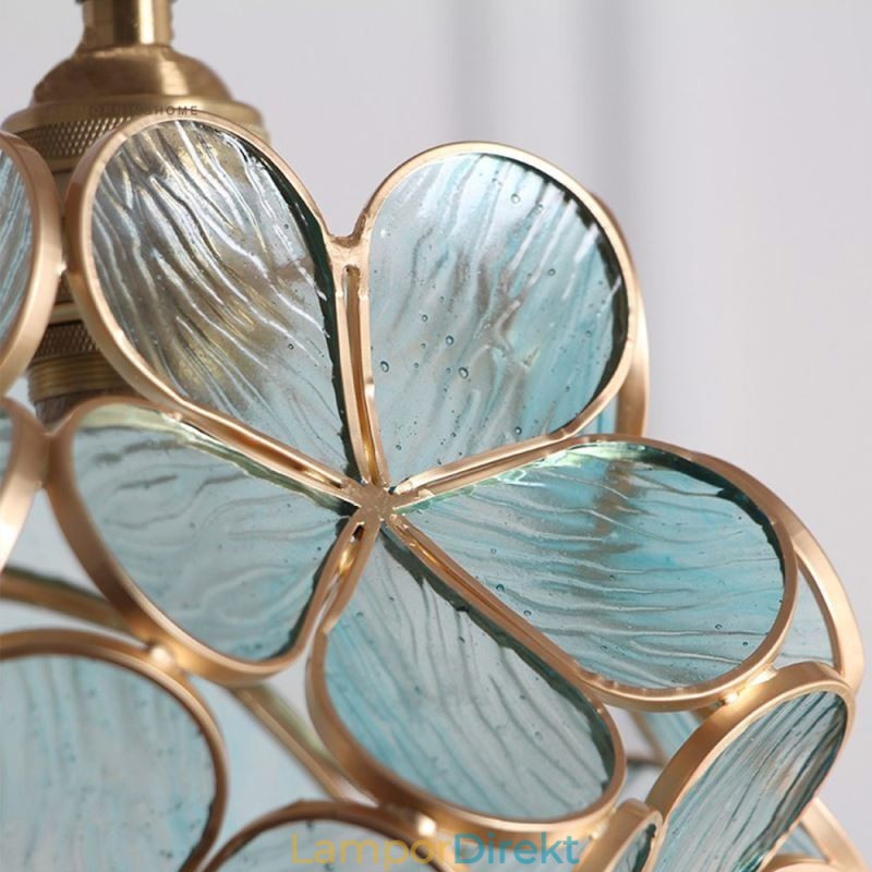 Nordic Creative Pendellampa Glas Hembelysning Kronbladsform Lampa Sänglampa
