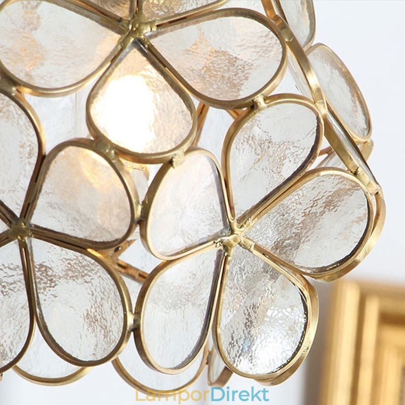 Nordic Creative Pendellampa Glas Hembelysning Kronbladsform Lampa Sänglampa