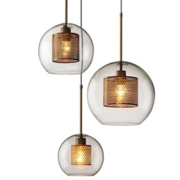 Nordic Pendellampa Glas Hembelysning Rund Kulform Lampa Sänglampa