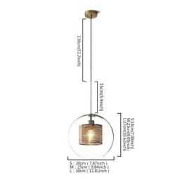 Nordic Pendellampa Glas Hembelysning Rund Kulform Lampa Sänglampa