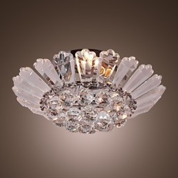 Modernt Semi Flush Mount I Kristallfunktion