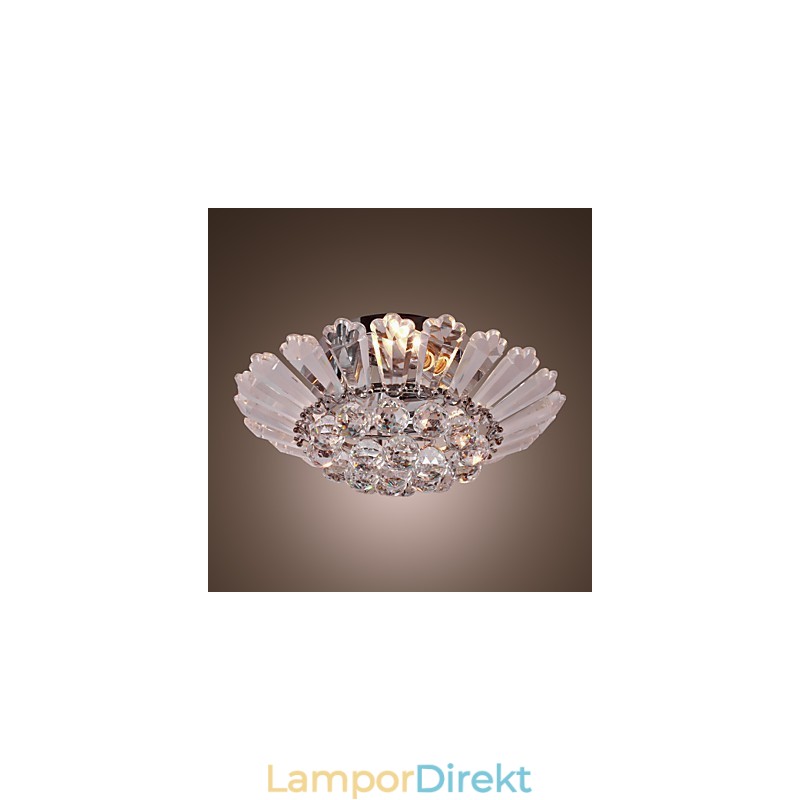 Modernt Semi Flush Mount I Kristallfunktion
