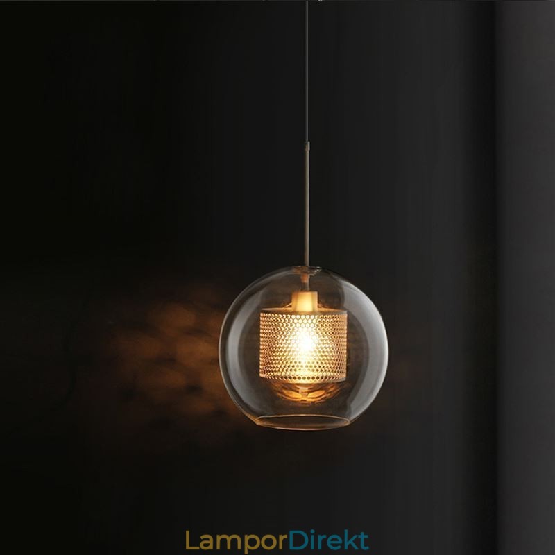 Nordic Pendellampa Glas Hembelysning Rund Kulform Lampa Sänglampa