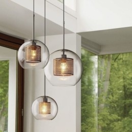 Nordic Pendellampa Glas Hembelysning Rund Kulform Lampa Sänglampa