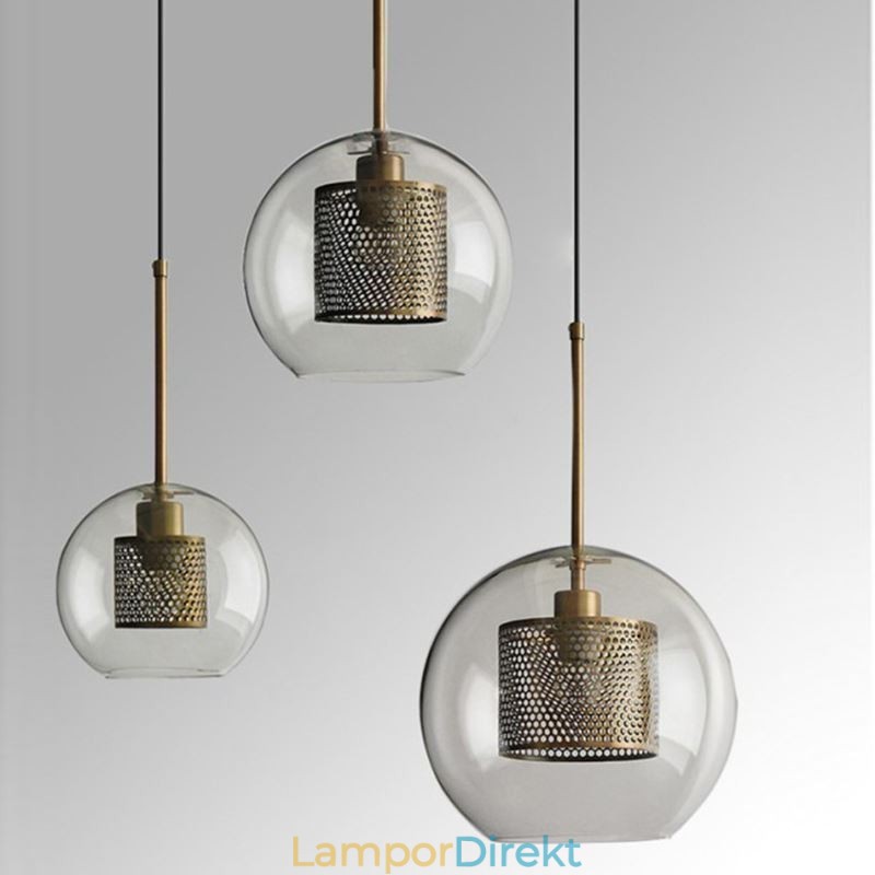 Nordic Pendellampa Glas Hembelysning Rund Kulform Lampa Sänglampa