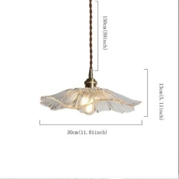 Lotus Leaf Ribbed Clear Glass Pendel Light Homestay Lamp
