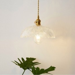 Stor Taklampa Med Klart Ribbad Glas Hembelysning Med Vridströmbrytare Lampa Lugnande Värmeljus