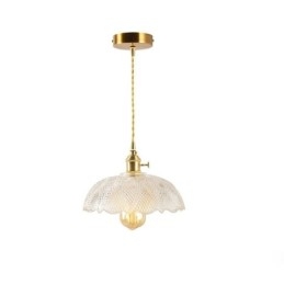 Stor Taklampa Med Klart Ribbad Glas Hembelysning Med Vridströmbrytare Lampa Lugnande Värmeljus