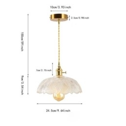 Stor Taklampa Med Klart Ribbad Glas Hembelysning Med Vridströmbrytare Lampa Lugnande Värmeljus