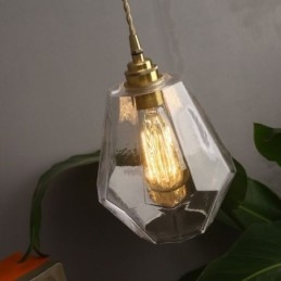 Nordic Retro Pendellampa Mässing Glas Hembelysning Tornform Lampa Lampa