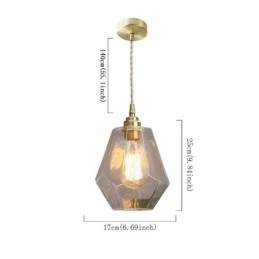 Nordic Retro Pendellampa Mässing Glas Hembelysning Tornform Lampa Lampa