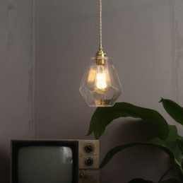 Nordic Retro Pendellampa Mässing Glas Hembelysning Tornform Lampa Lampa