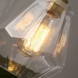 Nordic Retro Pendellampa Mässing Glas Hembelysning Tornform Lampa Lampa
