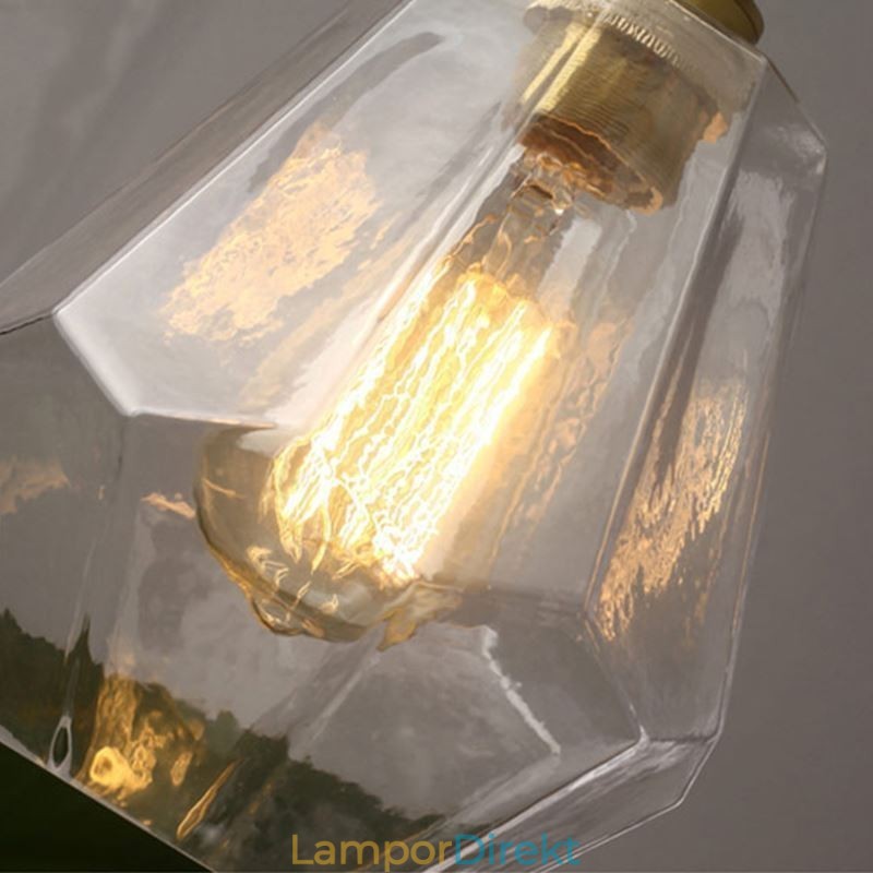 Nordic Retro Pendellampa Mässing Glas Hembelysning Tornform Lampa Lampa