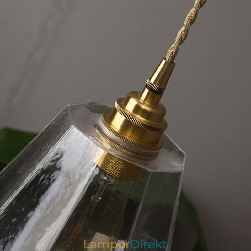 Nordic Retro Pendellampa Mässing Glas Hembelysning Tornform Lampa Lampa