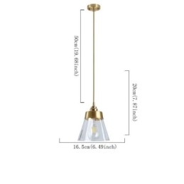 Nordic Retro Pendellampa Glasskärm Hembelysning Mässing Hållare Lampa Light