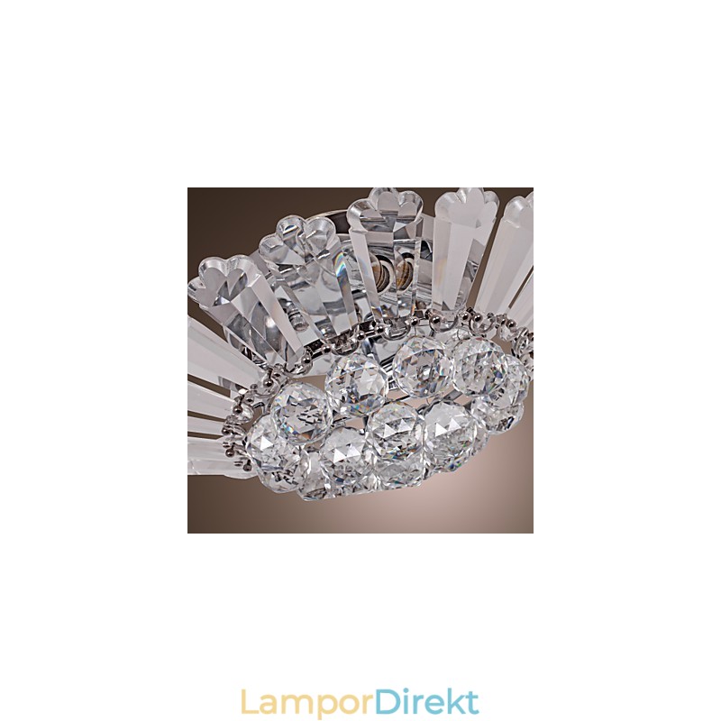 Modernt Semi Flush Mount I Kristallfunktion