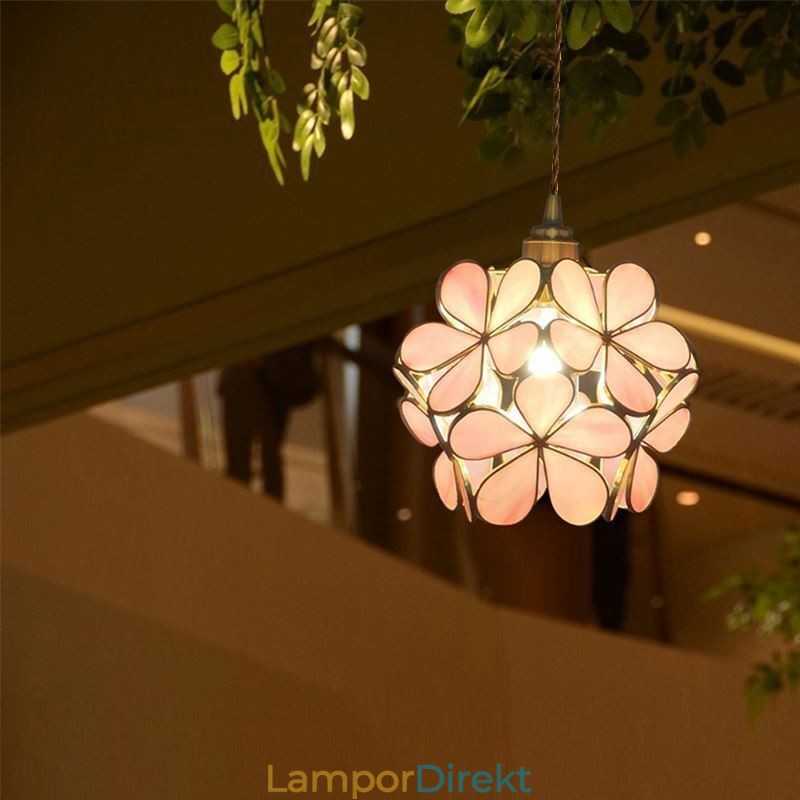 Nordic Creative Pendellampa Glas Hembelysning Kronbladsform Lampa Lampa