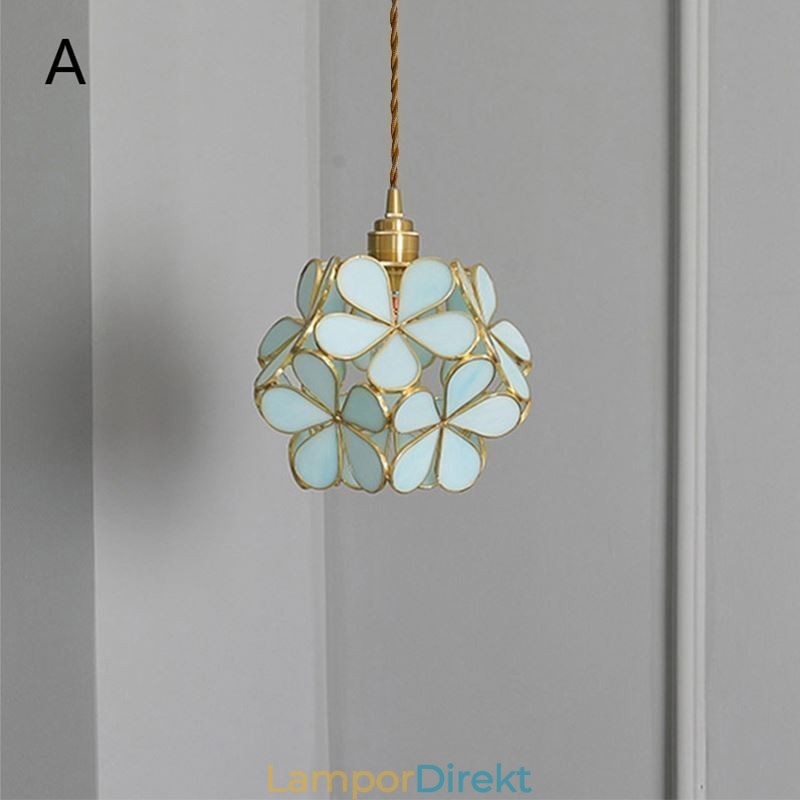 Nordic Creative Pendellampa Glas Hembelysning Kronbladsform Lampa Lampa