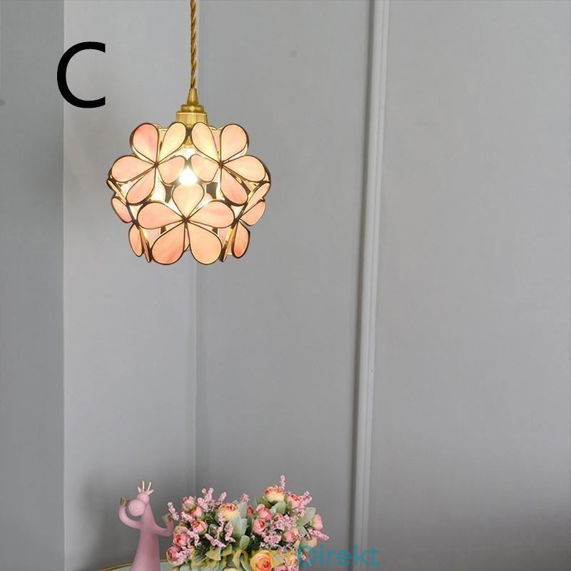 Nordic Creative Pendellampa Glas Hembelysning Kronbladsform Lampa Lampa