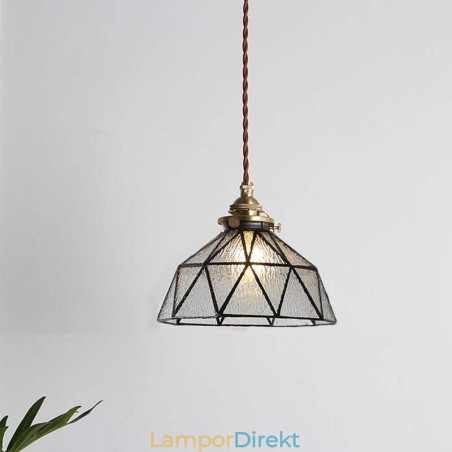 Geometrisk Taklampa I Målat Glas Geometrisk Taklampa I Målat Glas