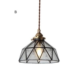 Geometrisk Taklampa I Målat Glas