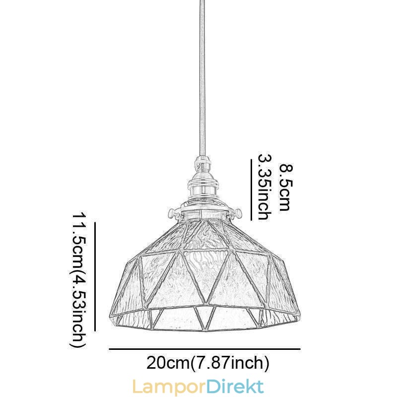 Geometrisk Taklampa I Målat Glas