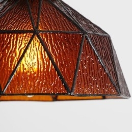 Geometrisk Taklampa I Målat Glas