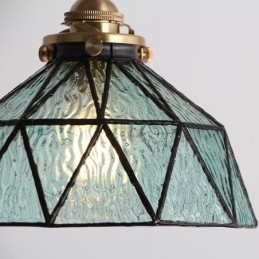 Geometrisk Taklampa I Målat Glas