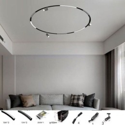 Circular Magnetic Track Light Infälld Spotlight Dekorativ Light 150Cm