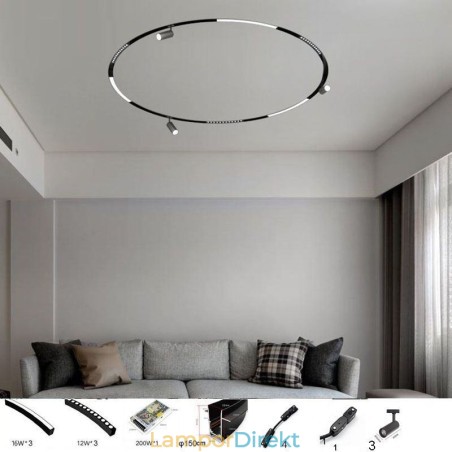 Circular Magnetic Track Light Infälld Spotlight Dekorativ Light 150Cm Circular Magnetic Track Light Infälld Spotlight Dekorativ Light 150Cm