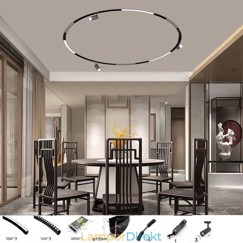 Circular Magnetic Track Light Infälld Spotlight Dekorativ Light 150Cm