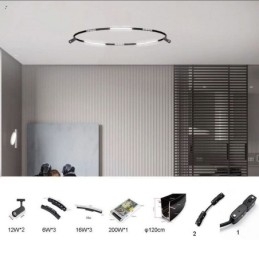 Circular Track Light System Magnetisk Infälld Spårbelysningsarmatur 120Cm