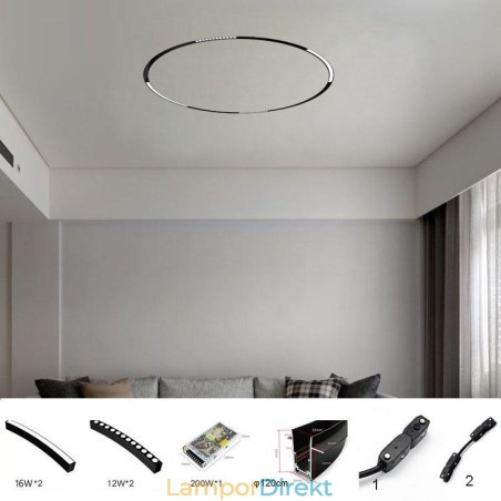 Spårljus Magnetisk Infälld Cirkulär Spårbelysningsarmatur 120Cm Spårljus Magnetisk Infälld Cirkulär Spårbelysningsarmatur 120Cm