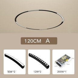 Spårljus Magnetisk Infälld Cirkulär Spårbelysningsarmatur 120Cm