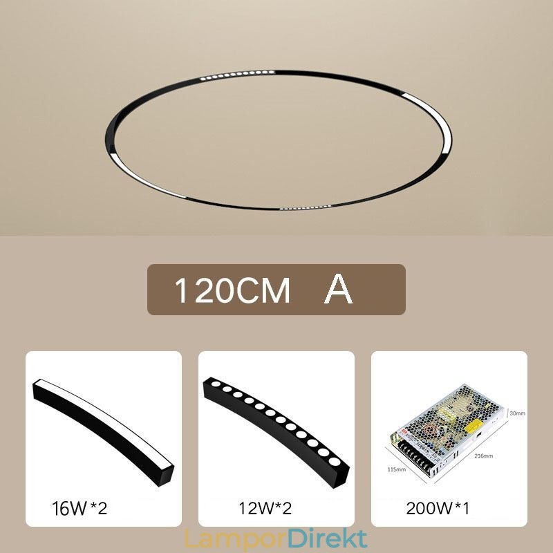 Spårljus Magnetisk Infälld Cirkulär Spårbelysningsarmatur 120Cm